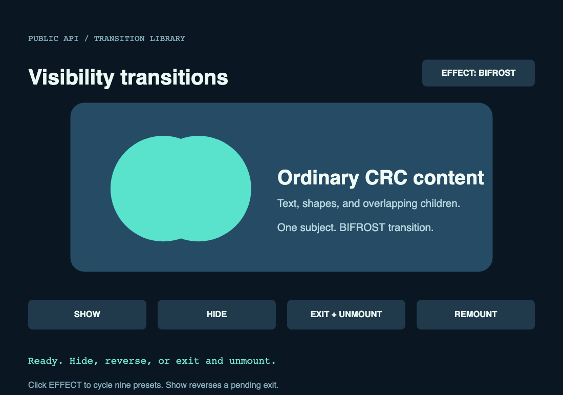 Visibility Transitions